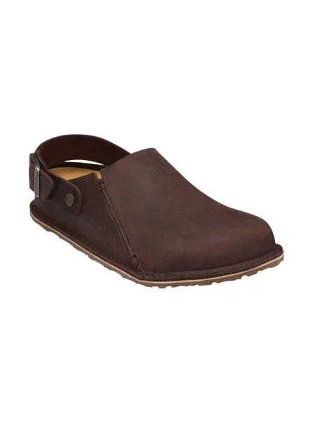 Klapki Birkenstock skórzane brązowe