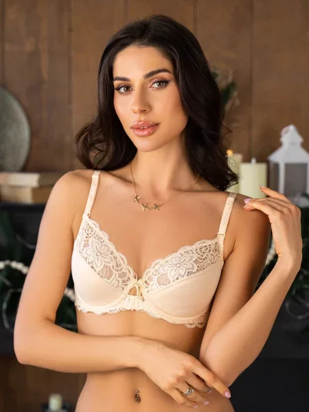 ISSA Plus Бюстгальтер текстиль бежевий