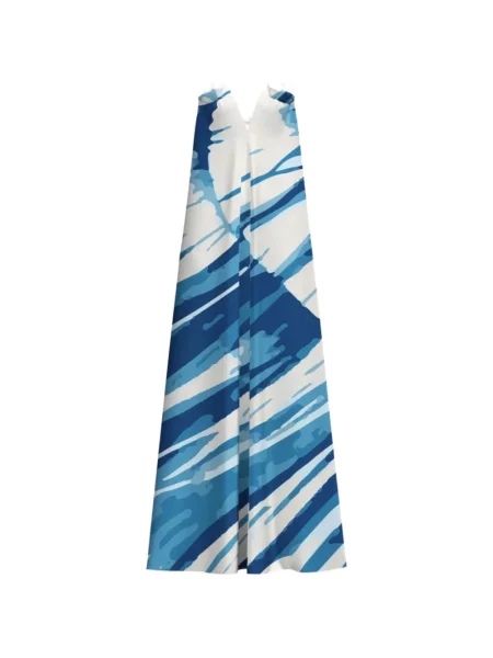 Rochie maxi Diarrablu cu imagine cu imprimeu abstract cu bretele albastru