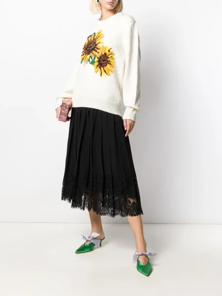 Nėriniuotas maksi maxi sijonas Dolce & Gabbana juoda