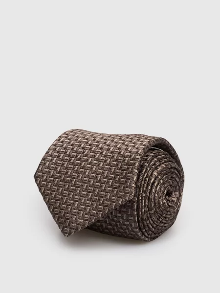 Шелковый галстук Brunello Cucinelli коричневый