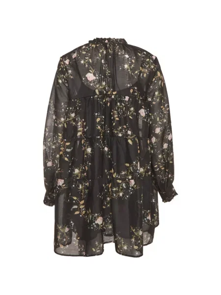 Lung rochie mini Allsaints cu model floral cu imagine negru