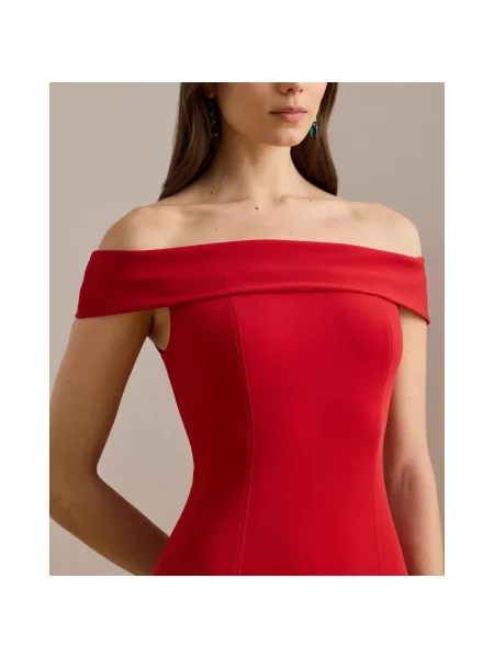 Sukienka Ralph Lauren z krótkim rękawem czerwona