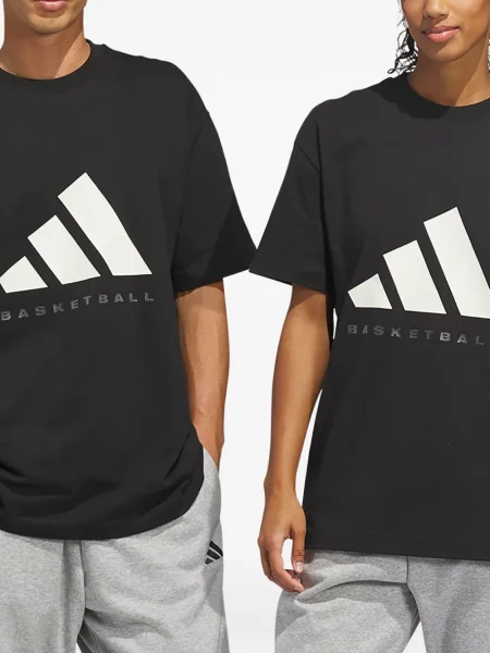 Бягане плетена тениска Adidas на райета червено