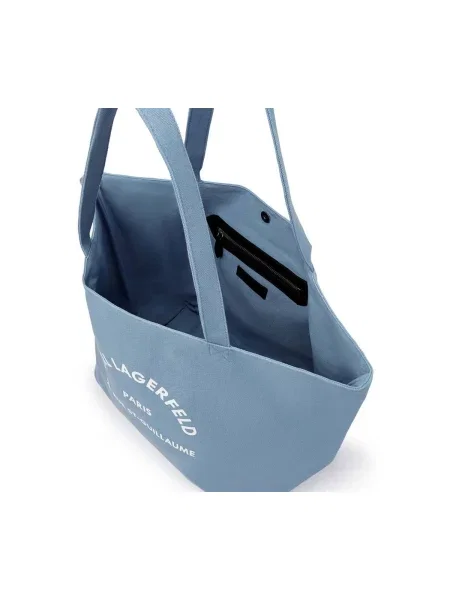 Geantă shopper Karl Lagerfeld din canvas albastru