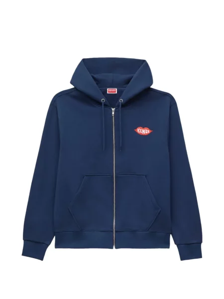 Hanorac cu glugă Kenzo cu broderie albastru