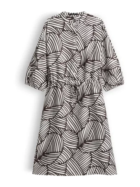 OPUS Rochie Wenria ciocolatiu alb
