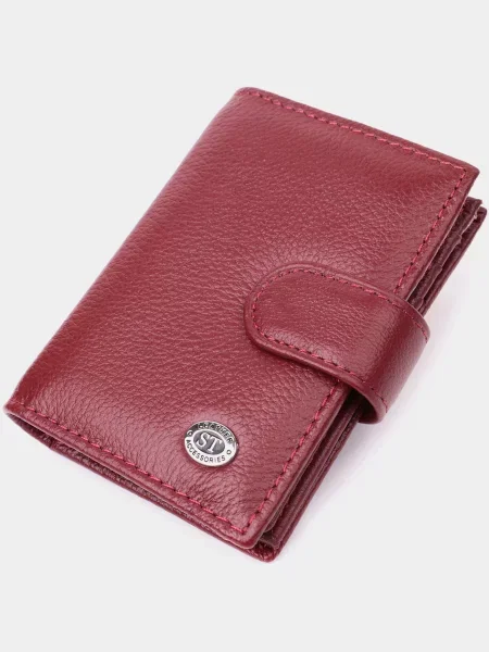 Кожаный кошелек St Leather Accessories бордовый