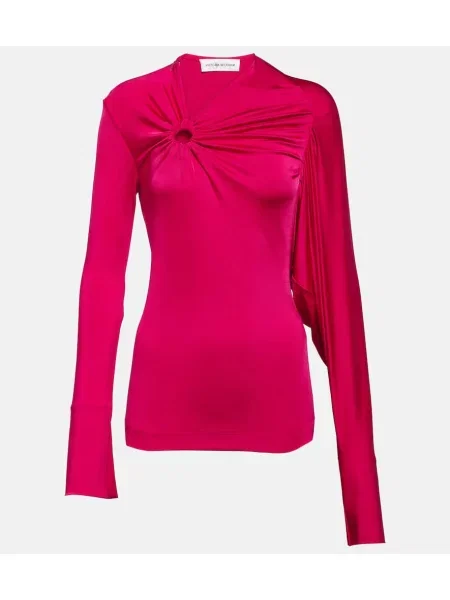 Top Victoria Beckham din jerseu roz