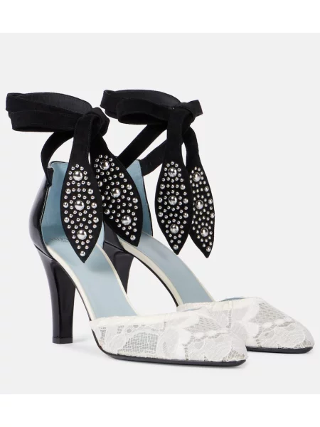 Semišové lodičky Valentino Garavani bílé