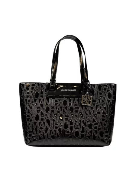 Torebka Armani Exchange z autografem biznesowa czarna