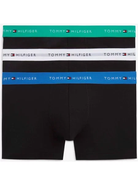 Bokserki Tommy Hilfiger Trunk niebieskie zielone 3 sztuki S czarne