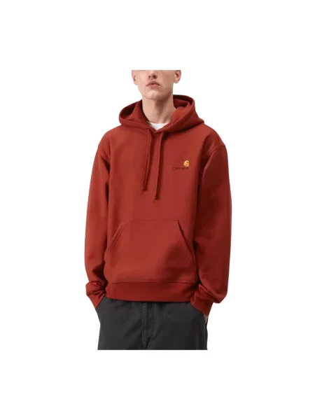 Bluza z kapturem Carhartt Wip z kapturem czerwona