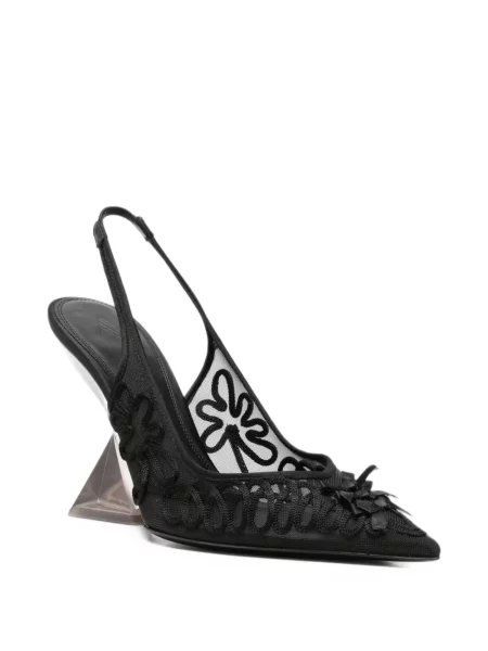 Pantofi cu toc The Attico plasă negru