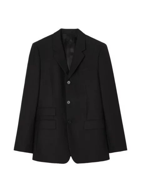 Geacă Burberry de lână cu dungi negru