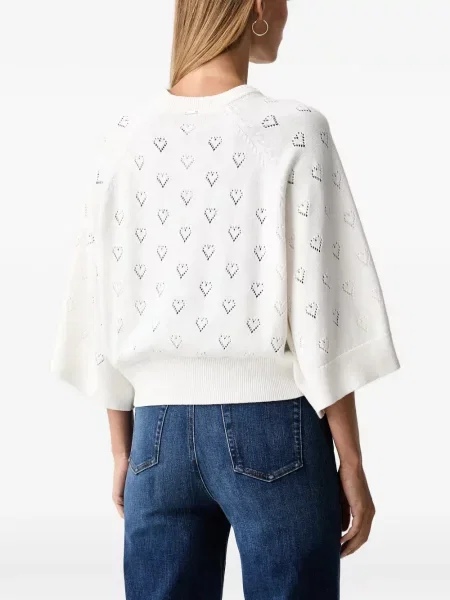 Pulover Twinset cu motiv cu inimi alb