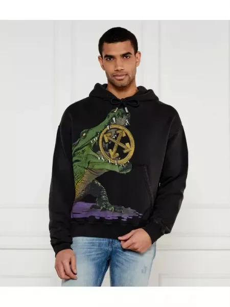 OFF-WHITE Hanorac BIG CROCO SKATE | Relaxed fit alb