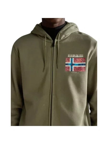 Bluza z kapturem Napapijri zielona