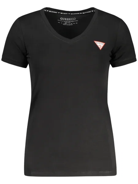 Tricou Guess Jeans scurt negru