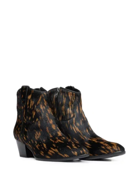 Cizme scurte Ash cu imagine cu model leopard negru