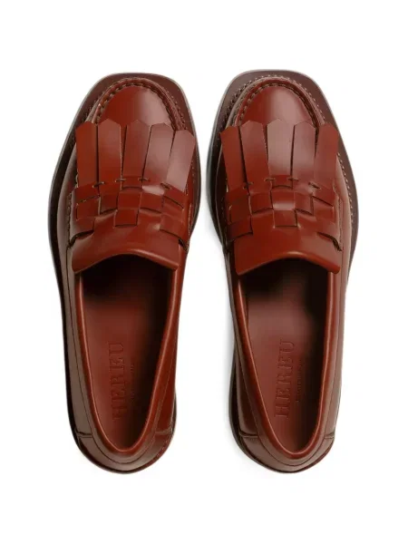 Pantofi loafer Hereu cu franjuri maro