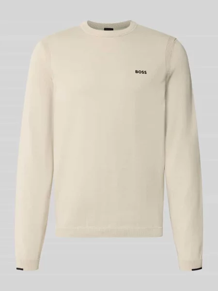 BOSS Sweter KN_Ever-X CN jasny beżowy