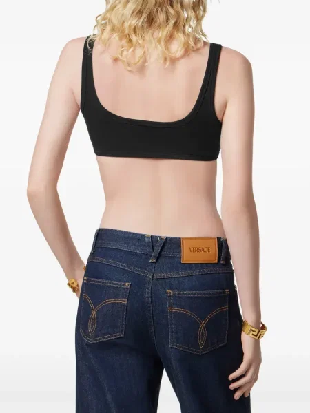 Top Versace cu broderie negru