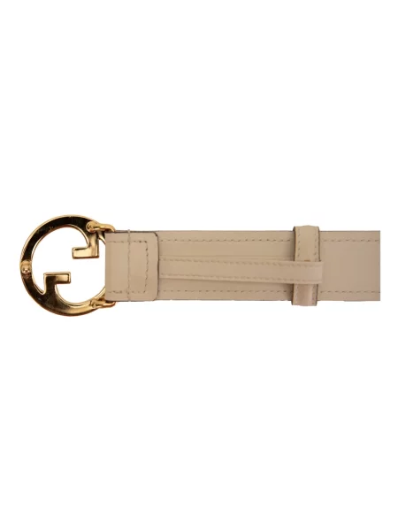 Pasek Gucci w paski beżowy