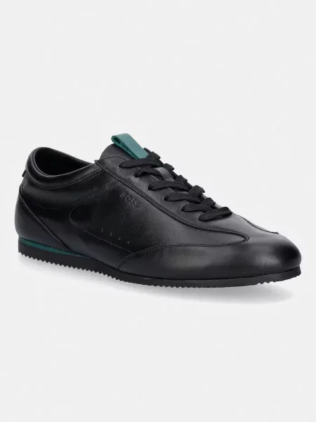 BOSS Lineor sneakers pánske kožené čierna