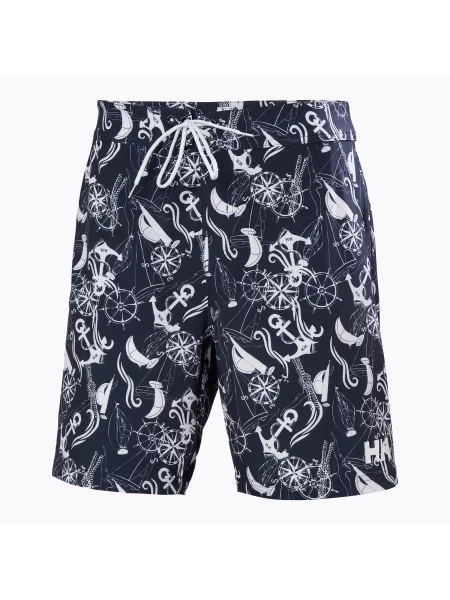 Мъжки шорти за плуване Helly Hansen Newport Boardshorts 8" navy nautical aop синьо