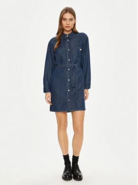 Calvin Klein Jeans Košilové šaty Tmavomodrá modré