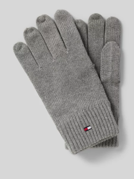 Rękawiczki z mieszanki bawełny i kaszmiru Tommy Hilfiger szare