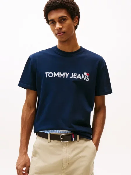 Tommy Jeans Majica mornarska bela