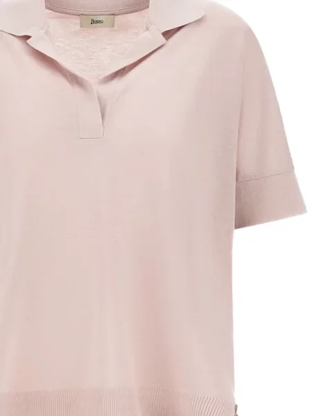 Dzianinowa koszulka Herno różowa