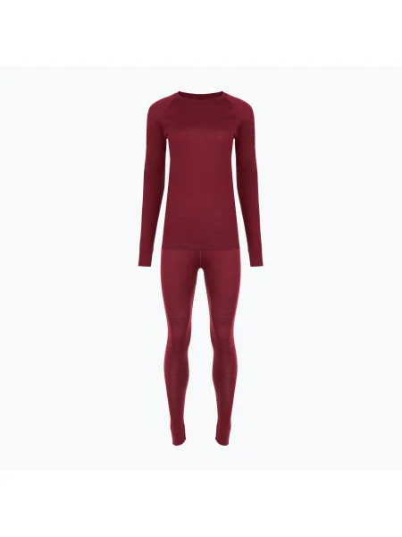 Set de lenjerie termoactivă pentru femei WOOLCANO Merino burgundy