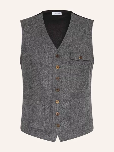 Grasegger Obleková Vesta Wum Extra Slim Fit šedá černá