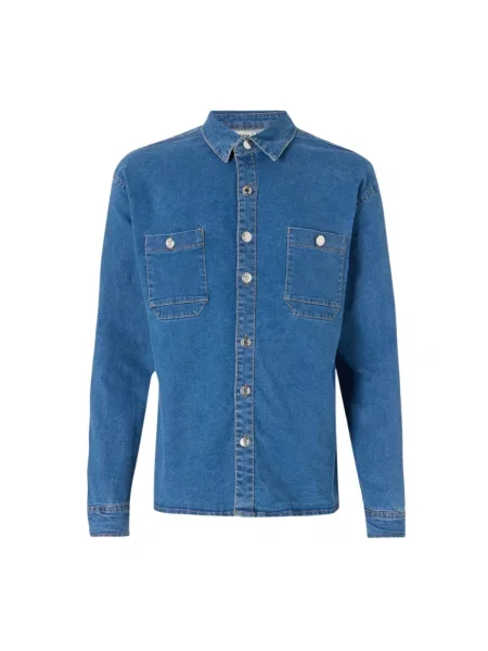 Denim Project Košile DPLoose džínovina modrá