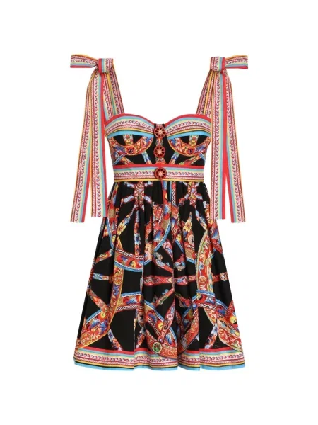 Rochie Dolce & Gabbana cu imagine din poplin negru