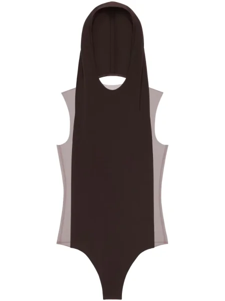 Body Courreges z kapturem brązowy