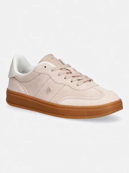 Tommy Hilfiger TH HERITAGE MONOGRAM SNEAKER sneakers pentru femei din piele întoarsă bej