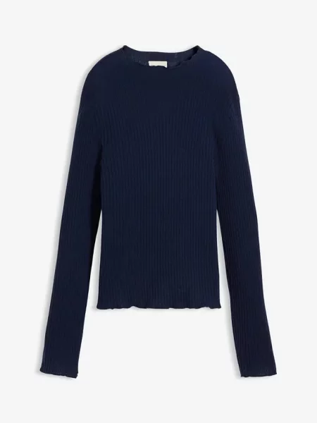Sweter z miękkiej wełny merino niebieski