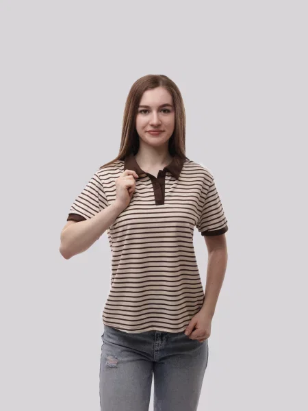 Поло STREAM темно-коричневий віскоза/поліестер коричневе