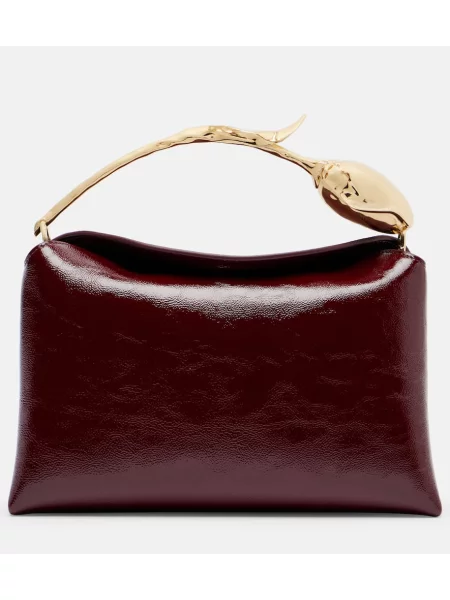 Geanta de piele Erdem din piele de lac roșu