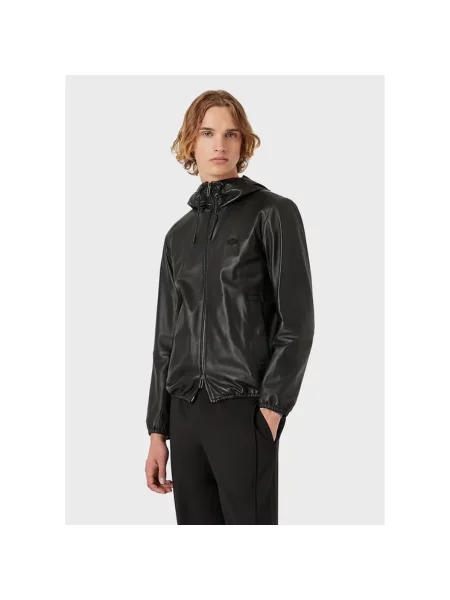 Kurtka skórzana Emporio Armani czarna