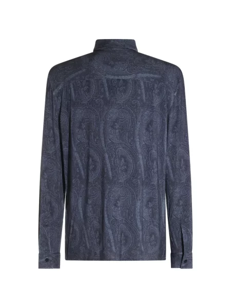 Cămașă Etro cu imagine cu model paisley albastru