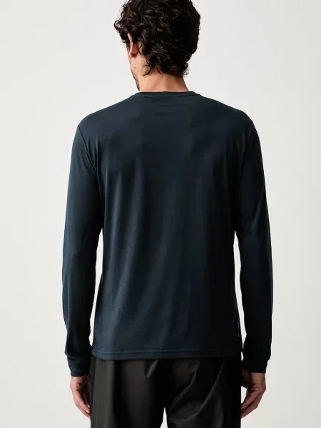 Salewa longsleeve treningowy Solidlogo Dry granatowa