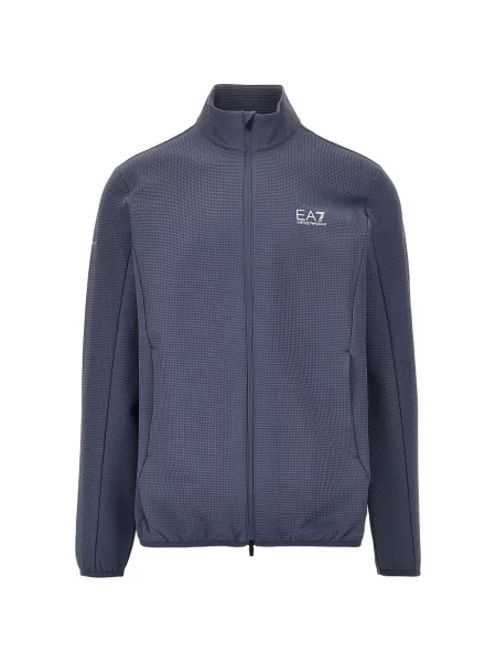 Hanorac cu fermoar Ea7 Emporio Armani cu imagine albastru