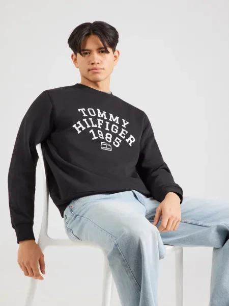 TOMMY HILFIGER Majica ARCH črna bela