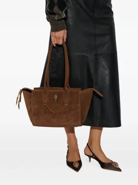 Κολιέ Kurt Geiger London σουέτ καφέ