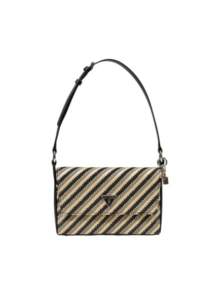 Lniana torebka Guess czarna